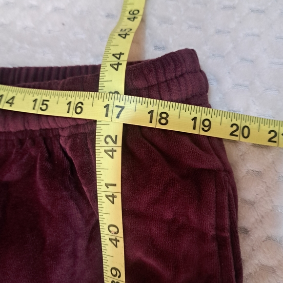 King Size  Swetpants set Women  Plus Size 2XL Velvet  Burgundy - Picture 10 of 10